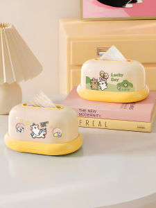 Cute Happy Little Dog Desktop Tissue Box Living Room Home Use Spring Draw Tissue Box Creative Lovely High-End Tissue Storage Box