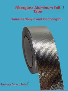 Thickened Glass Fiber Cloth Aluminum Foil Tape High Temperature Resistant Insulation Sealing for Range Hood Heat Sensitive Tin Foil Tape