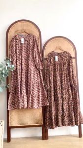 REASA MIDI DRESS KATUN RAYON PREMIUM MOTIF BUNGA MIDI DRESS CASUAL MODEL REMPEL SUSUN LD 110CM ALLSIZE FIT M TO XXL GAMIS WANITA BAJU MUSLIM WANITA DRESS KONDANGAN