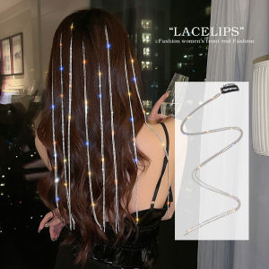 แฟชั่นบุคลิกภาพกระพริบเพชรถักผมโซ่กิ๊บหญิงสุทธิสีแดงผ้าโพกศีรษะปิ่นปักผมที่มีพู่ที่มีคุณภาพสูงอารมณ์สกปรกถักผม