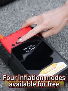 Car Jump Starter Power With Air Compressor Tire Pump Portable Charger Car Booster Starting Device， 99800mAh Emergency Power Bank For Car