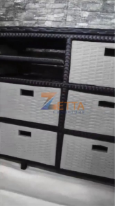MEJA TV 43 Inci ROTAN SINTETIS Rak Lemari 8 dan 7 Laci Modern Minimalis Bufet Termurah Serbaguna