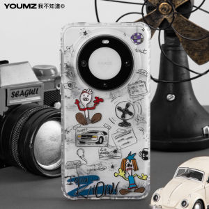 Yuzhouzae Creative Double Layer Huawei Mate60 pro plus Full Cover Anti-Fall Doodle Phone Case Premium TPU Mate70 pro Protective Shell