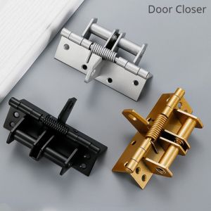 90° Automatic Door Closing Spring Hinge Buffer Invisible Hinge Rust Proof Hardware Accessories