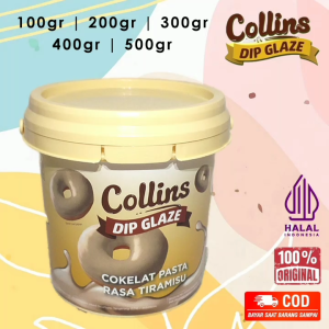 Selai Collins Dip Glaze Rasa Cokelat 300gr | Saus Manis Pasta Selai Donat Roti Rasa Cokelat