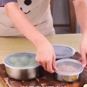 Bộ 5 Bát INOX Cao Cấp Kèm Nắp Đậy Silicon Bảo Quản Thực Phẩm  Đựng Đồ Ăn Tiện Lợi - Set 5 Thố Inox Đựng Thực Phẩm