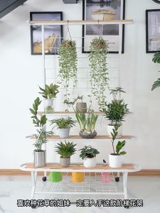 plant rack flower pot stand Multi-Layer Flower Rack With wheels Indoor plant rack shelf Outdoor Stepped Floor Type Iron Storage Rack