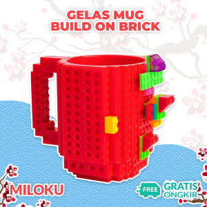 Miloku Gelas Cangkir Mug Unik Build on Brick Set Mainan Bongkar Pasang 350 ML Minuman Susu Kopi Teh Hangat Plastik Food Grade