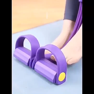 DDG Pedal Puller With 6 Tubes Of Elastic And Strong Tension Rope Suitable For Home Fitness Yoga Training Slimming Belly And Legs And Sit Up Rope 脚蹬拉力器