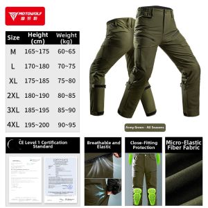 Motowolf | All-Season Lightweight Breathable Anti-Fall Motorcycle Pants