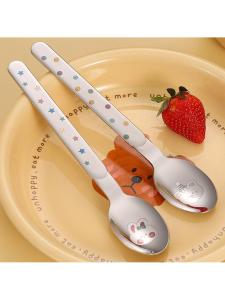 Stainless Steel Long-handle Spoon for Kids Dessert