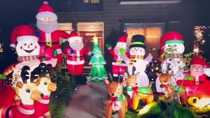 Inflatable Christmas Tree/Snowman/Claus/Big Bear/Gingerbread Man Dolls Model Built-in LED Outdoor Decorations Garden Party Decor