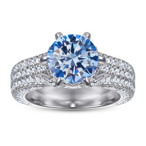 Joycejelly 2ct Colorful Moissanite Rings for Women Sterling Silver 925 Jewelry Luxury Wedding Bands GRA Certified Gift for Wife