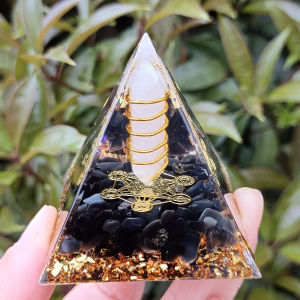Đồ Trang Trí Bàn Trang Trí Bằng Đá Pha Lê Trắng Đá Obsidian Hình Tháp Nhựa Thủ Công Cho Phòng Khách Văn Phòng
