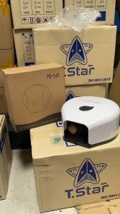 กล่องใส่กระดาษทิชชู่ม้วนใหญ่ สีขาว ทรงกลม