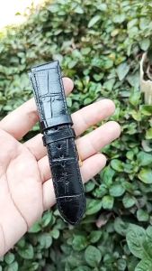 Tali Jam Tangan Kulit Sapi Motif Croco - Warna Hitam Bergaransi