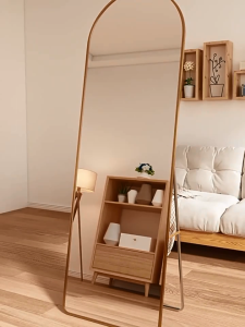 160/170cm Full Body Mirror With Stand Full-Length Mirror Wall Whole Body Mirror With Bracket Cream Style Fitting Dressing Mirror Home