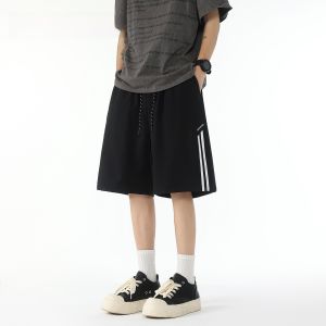 HetingHOME | Hetinghome Summer Trendy Couple Loose Five-Point Pants Mens Genderless Shorts Grape Maturity Straight Leg Casual Trousers