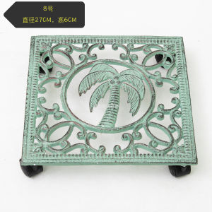 Outdoor Garden Iron Art Flower Pot Rack Decorative Plant Holder Metal Structure Mobile Stand American Country Style