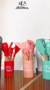 SPATULA SILIKON 12pcs Kitchen Set Spatula Alat Dapur Lengkap Tahan Panas Peralatan Masak Serbaguna Aman Praktis Anti Panas JUMBO