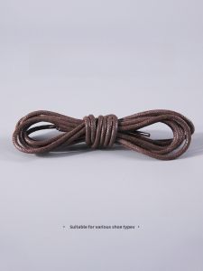 Mens Casual Leather Shoes Laces round Rope Waxed Finish Brown Martin Boots Fine round Wax Laced Mens Footwear Black Color