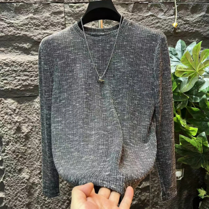 Casual Style Mens Long Sleeve T-Shirt round Neck Fashionable Versatile Autumn New Arrival Lightweight Luxury Vintage Trend