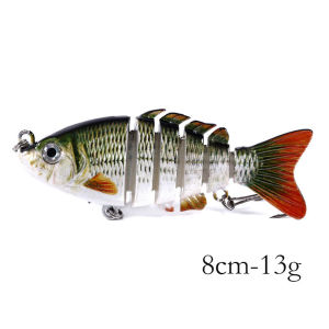 Fishing Lure 8cm 13g 3D Eyes 6-Segment Lifelike Fishing Hard Lure Crankbait With 2 Hook Fishing Baits Pesca Cebo for Bass Pike