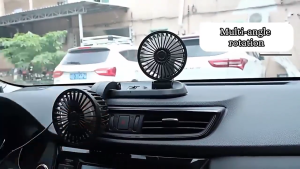 Double Head Car Fan USB Electric Desk Fan 360° Adjustable Truck Fans Universal Cooling 12V/24V Fan