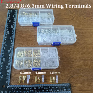 ChengHaoRan 120/135/900PC Cold Pressed Wiring Terminal Kit 2.8/4.8/6.3MM Full Series Common Plug in Wiring GoldSilver Connecter