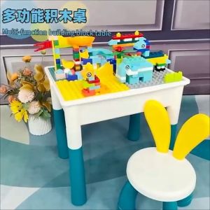 Building Blocks Table and Chair Set Study and Play Set Table Multifunction Set for Kids Gift