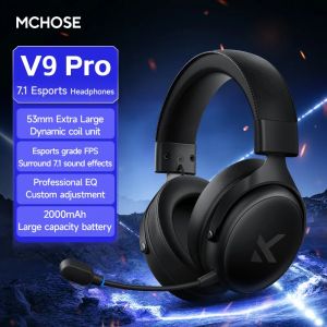 MCHOSE | MCHOSE V9 Pro Gaming Headset Wireless 7.1 Channel Surround Sound Three Mode Low Latency Noise Canceling Mic for PS5 PC SWITCH