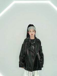 ชุดเสื้อผ้าเด็กชายทันสมัยสำหรับการเต้นรำสตรีท hiphop ชุดฮิปฮอปสำหรับเด็กผู้หญิง ชุดเต้นแจ๊ส ชุดกลอง แจ็คเก็ตหนัง ชุดการแสดง 2.13.1