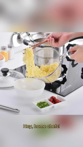 Stainless Steel Pasta Pot Cooking Noodle Pot Multi-purpose Soup Pan Steamer Fryer Pasta Home Induction Cooker