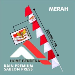 Bendera umbul umbul panjang 270cm kain veles grade (A)