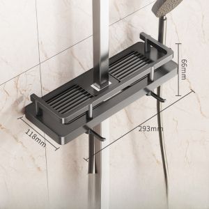 Bathroom Shower Head Holder No Drilling Shower Caddy Integrated Shower Rack Storage Shelf for Shower Room Spray