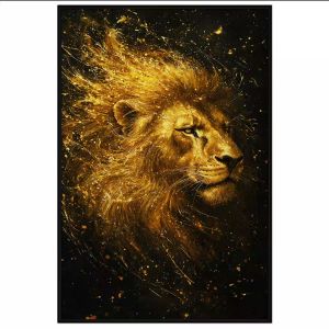 Tranh sơn dầu sư tử. Tranh treo tường dán tường canvas trang trí. CGI-1779