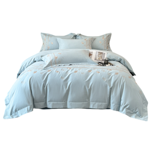 Winter Warmth A-grade Maternity Simple Style Flannel Wide Lace Embroidered 4-piece Bedding Set