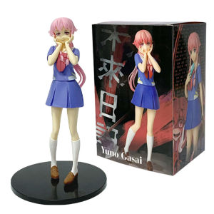 Bandai | In stock 17cm Future Diary Mirai Nikki Gasai Yuno Anime Uniform Dress Standing Posture Action Figure Model toys Thanksgiving