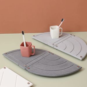 [Warehouse] NEW !! Quick Dry Absorbent Diatomite Mat Diatomite Pad for Dishes Toothbrush Dish Drying Dish Draining