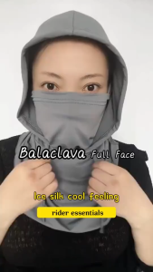 Balaclava Hoodie Hat Headscarf Full Face Mask Ice Silk Sunscreen Cap UV Resistant Outdoor Hat