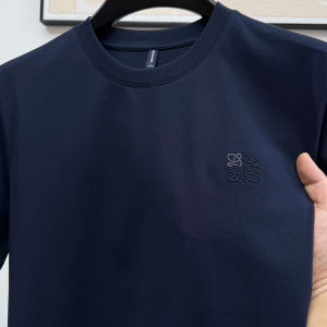 High-End Simple Pure Cotton round Neck Short Sleeve T-Shirt Men Summer Sweat Absorbent Breathable Half Sleeve T-Shirt Fashionable Base Shirt