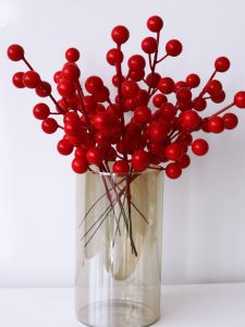 New Year Decorations Plush Candy Stick Berries Simulation Flower Bouquet Festive Home Decor Spring Festival Costume