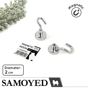 Gantungan / Kait / Kaitan Magnet / Magnetis / Magnetik Serba Guna / Aksesoris / Perhiasan / Kunci / Topi / Handuk / Perkakas / Magnetic Hook 20 mm Samoyed HKMG-NE20