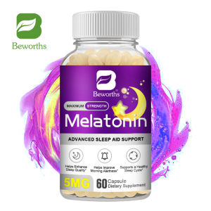 BEWORTHS 5MG Melatonin Capsules Relieve Stress Anti-anxiety Improve Sleep Quality Prolong Sleep Time Antioxidant Effect