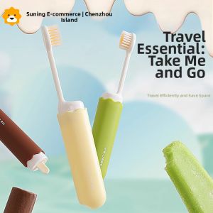 Travel Foldable Toothbrush Soft Bristles Dustproof Compact Independent Packaging Multifunctional Portable Adult Toothbrush