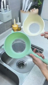 Rice Sieve Plastic Colander Kitchen Drain Basket With Long Handles Rice Bowl Strainer Strainer Basket Sink Drain Kitchen Tools