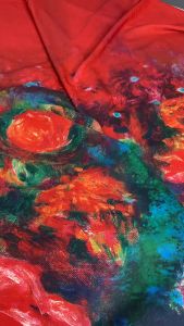 VẢI LỤA NGỌC BÍCH IN HOA CHÂN-KHỔ 1.5M-VẢI NHÀ PHẠM