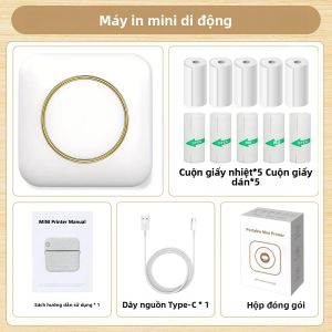 Máy In Nhiệt Mini Không Dây Di Động Độ Phân Giải Cao 200dpi Máy Làm Nhãn USB Có Thể Sạc Lại Kết Nối Ứng Dụng Không Cần Mực