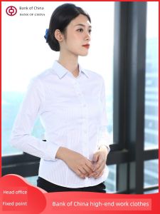 Quần Áo Công Sở Nữ Tươi Sáng Và Đẹp Áo Sơ Mi Sọc Mỏng Vừa Vặn Có Cổ Vuông Tay Dài Cho Mùa Thu