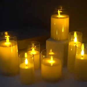 Led Flameless Candle 3A Battery With Glass Cover For Home Wedding Party Christmas Decoration